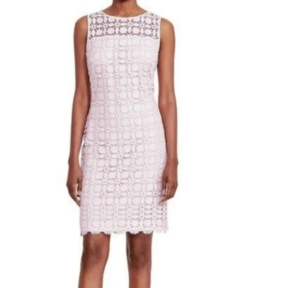Lauren, Ralph Lauren Pink Lace Sheeth Sleeveless Cocktail Dress. Sz 10 - Picture 7 of 7